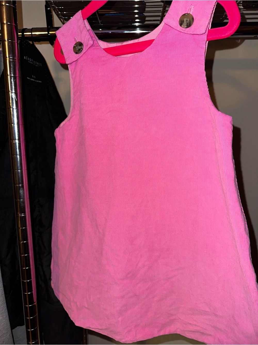 The Beaufort Bonnet Company Pink Corduroy Pinafore Tortoiseshell Button Jumper